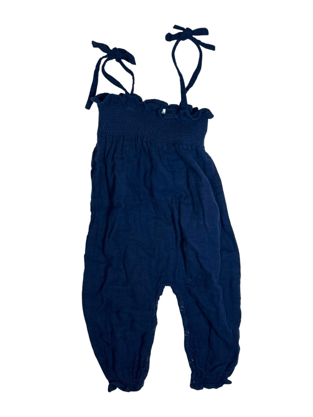 Jamie Kay Navy Girls’ Smocked Jumpsuit Fall Staple 3T